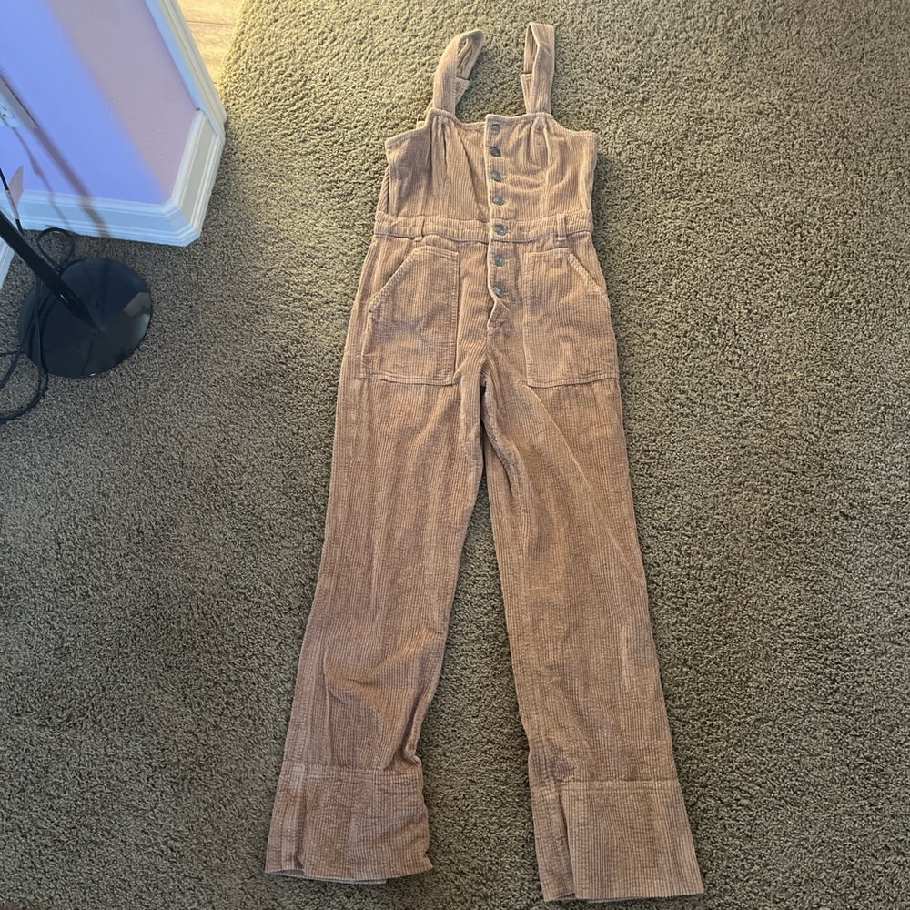 Aerie Tan Corduroy Jumpsuit